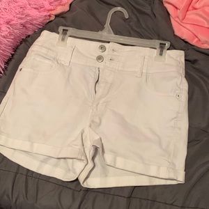 White jean shorts, worn a few times, no stains
